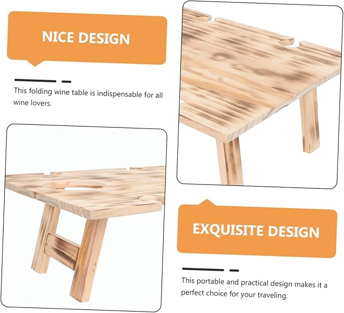 POPETPOP Portable Folding Picnic Table Lightweight Wooden Outdoor Table for Camping Travel and BBQ Compact Design Carrying Handle for Family Gatherings and Outdoor Activities