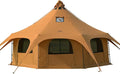 TOMOUNT Canvas Bell Tent Wall Tent with Stove Jack for Camping Glamping Yurt Dia.16.4ft*9.2ft