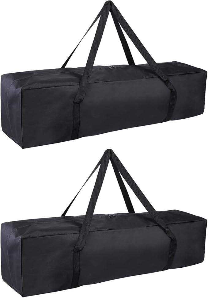 Camp Chair Replacement Bag Camping Folding Chair Storage Bag Large Zippered with Handle Strap 43 x 10 x 10 Inch Fit for Outdoor Travel Tent Storage (2 Pack Black)