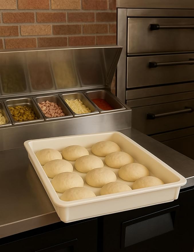18x26x3 Plastic Stackable Pizza Dough Proofing Box Dough Container - NSF (29A-008)