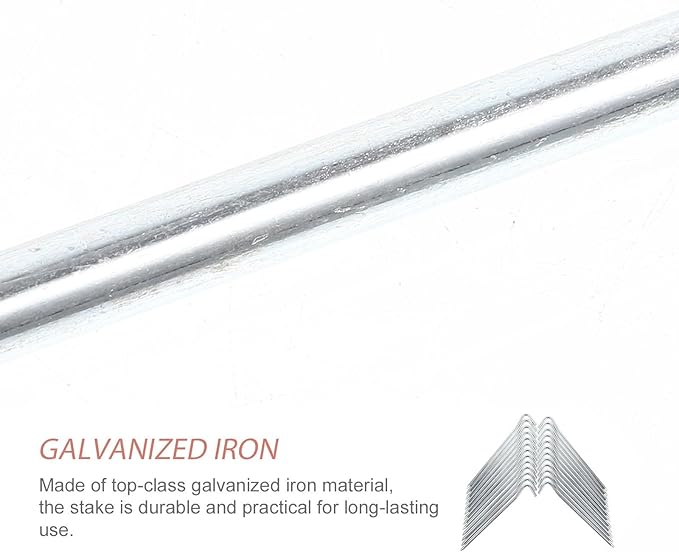 Angoily 25pcs Metal Tent Pegs Galvanized Iron Camping Stakes Outdoor Tent Nails for Ground Fixing Awning Rope Anchors Sturdy Garden Spike for Hiking and Shelter