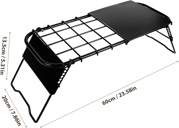 YARNOW Metal Folding Table Adjustable Height for Outdoor Grill Camping Hiking