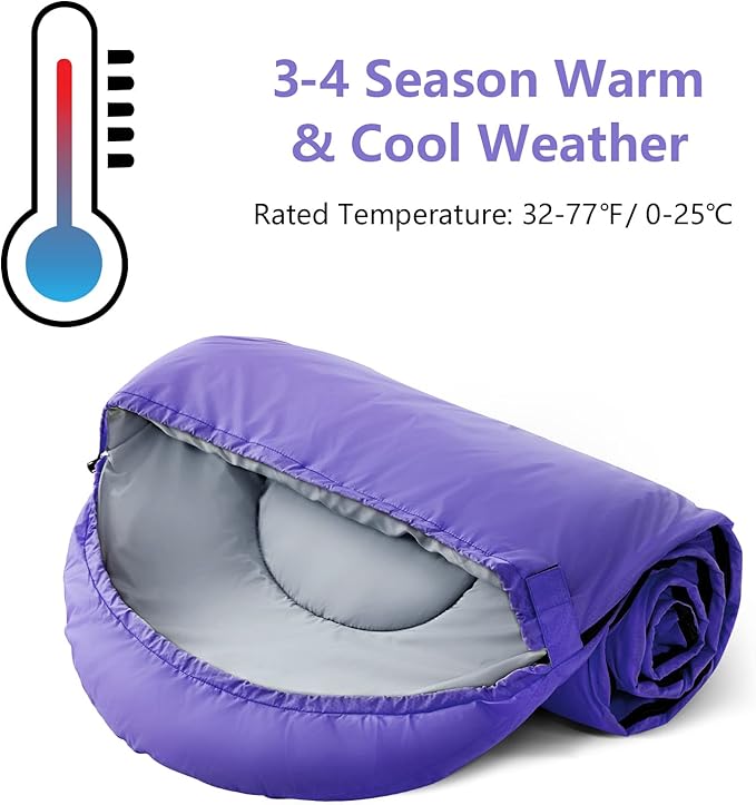 Sleeping Bags for AdultsKids &amp Girls-Warm &amp Cold Weather Lightweight Waterproof Sleeping Bag Backpack with Compact BagGreat for 3-4 Seasons HikingCamping and Outdoor