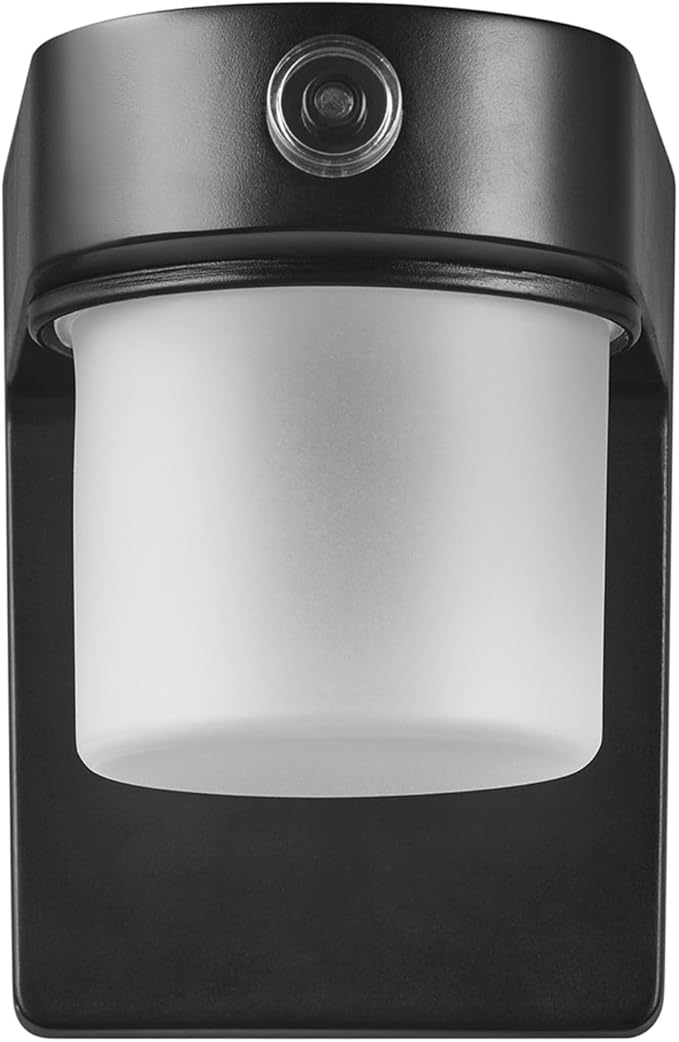 GLOBE Electric 19W Black Patio Light 1000 Lumens Hardwired Automatic Dusk to Dawn Outdoor Integrated LED Flood Light Security Light Spotlight Outside House Lights