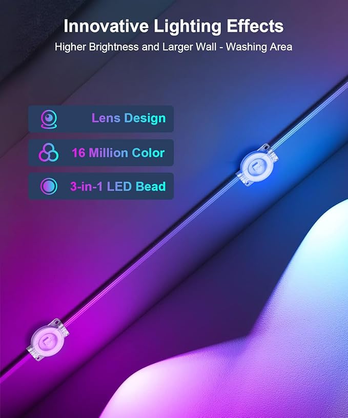 Fussion 300ft Permanent Outdoor Lights for House 2025 Smart RGB LED Outside Lights with APP Remote Control IP67 Waterproof Eternity Eaves Lighting for Christmas Halloween Holiday Party Daily