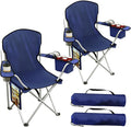 Folding Camping Chairs Durable 600D Oxford Portable Outdoor Chair with Cooler Pouch Cup Holder &amp Storage Pocket for Camping Beach Fishing