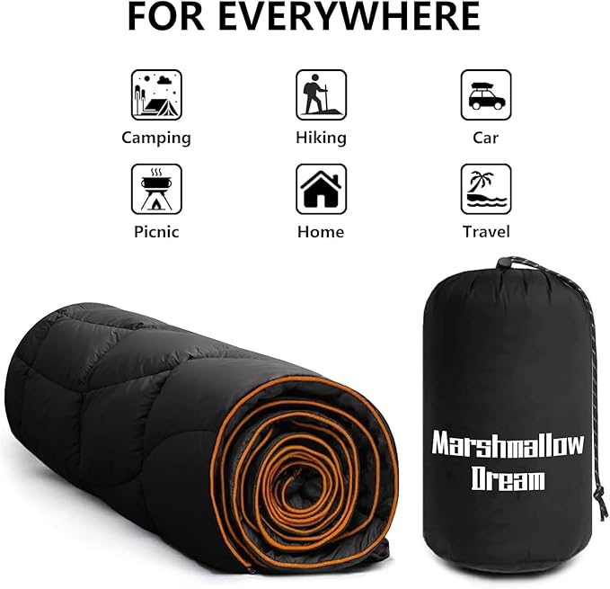 Camping Blanket Puffy Blanket Lightweight Windproof Water Resistant for OutdoorsHiking BackpackingBeachCarPicnicStadium