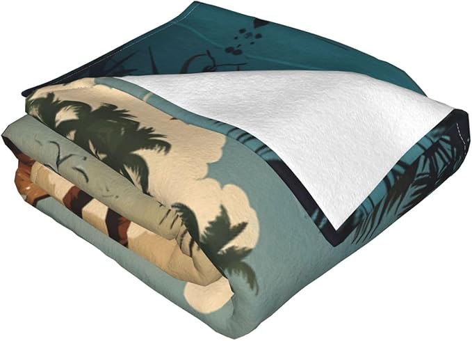 Drifting Bottle 80x60 Printed Soft Fleece Blanket for Sofa Bed and Camping - Cozy Blanket for Travel Picnics Nighttime Use