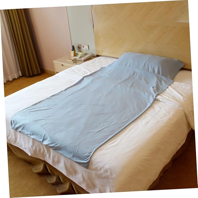 SUPVOX Portable Liner for Adults Lightweight Sleep Sack Travel Sheet Grey for Camping Hiking Hotels and Train Travel