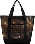 Insulated Shopping BagLarge Reusable Cooler Bags Book Room Mysterious Library Printed Foldable Shopping BagTravel Waterproof Shoulder Bag