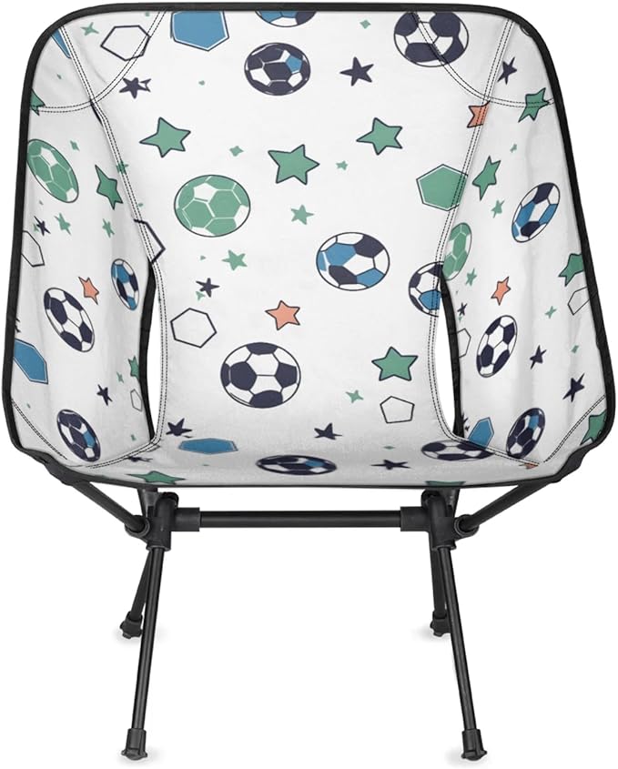 Honeybaby Folding Camping Chair Cartoon Soccer Camping Chairs Lightweight Portable Chair Outdoor Foldable Chairs for Camping Travel Picnic Beach Hiking
