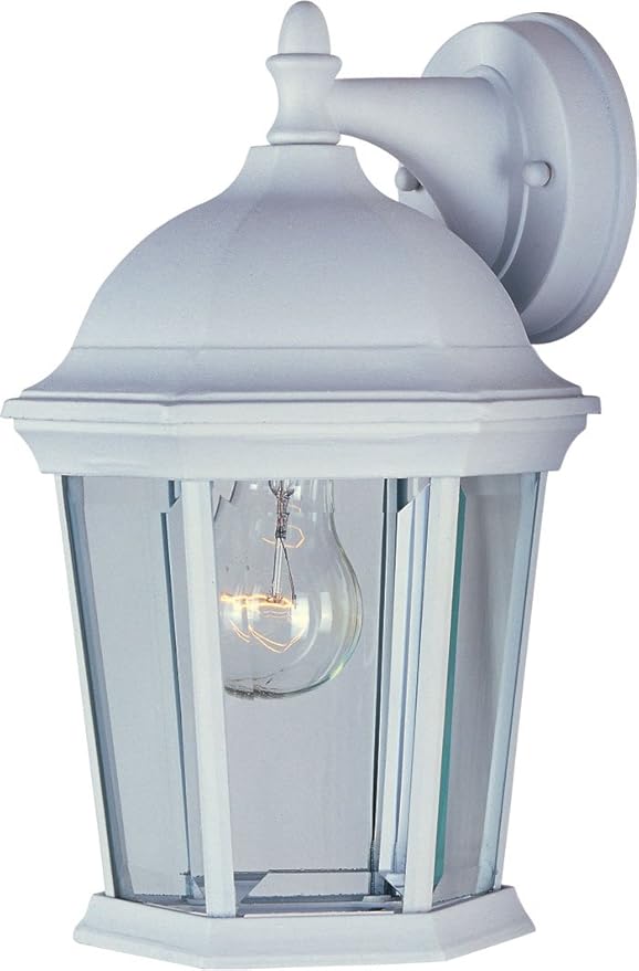 Maxim Cast-One Light Outdoor Wall Mount in Early American Style-8 Inches Wide by 12 inches high-White Finish