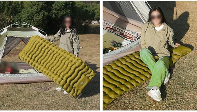 Portable Inflatable Mattress with Quick Foot Pump Ideal for Camping and Hiking Lightweight and Comfortable