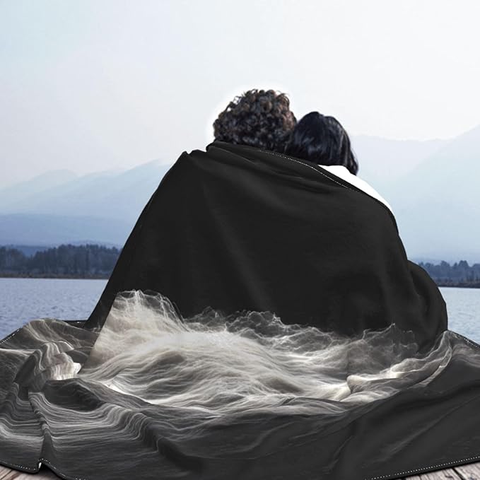 Interstellar Ripple Soft Fleece Blanket 60 * 50 inch Soft Sofa Blanket Suitable for Sofa Camping Travel Night Cover Blanket