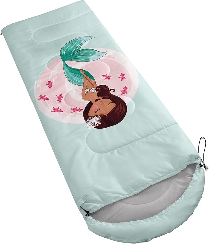 AILONEN Cartoon Camping Sleeping Bag for Boys Girls AdultsLightweight &amp Waterproof3 Season Warm &amp Cold WeatherPortablePrinted Sleeping BagTravelingCampingHiking