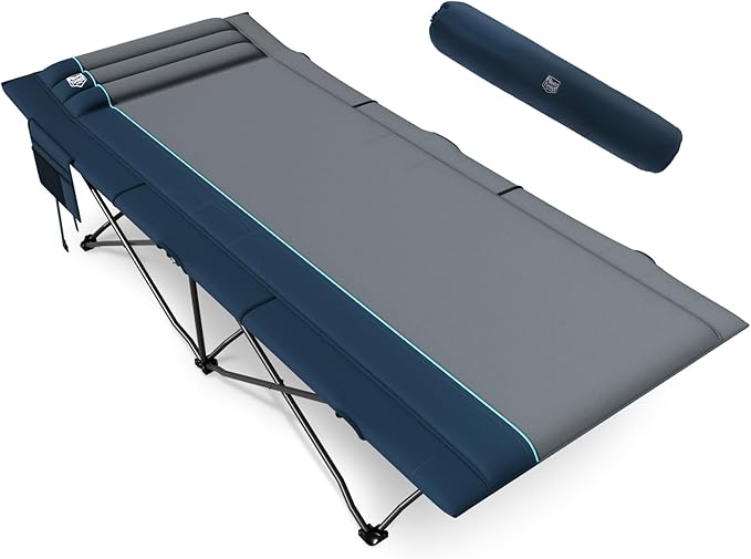 Timber Ridge Extra Wide Heavy Duty Camping Cot for Adult Easy Set Up Oversized Sleeping Cot with Carry Bag for Camping Travel and Outdoors Support up to 450lbs