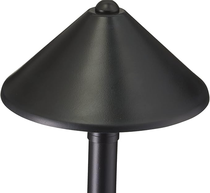 VOLT Conehead 12V Black Brass Path Light (7 Shade 25 Tall) for Low Voltage Landscape Lighting on Outdoor Pathway Walkway Garden Driveway or Patio