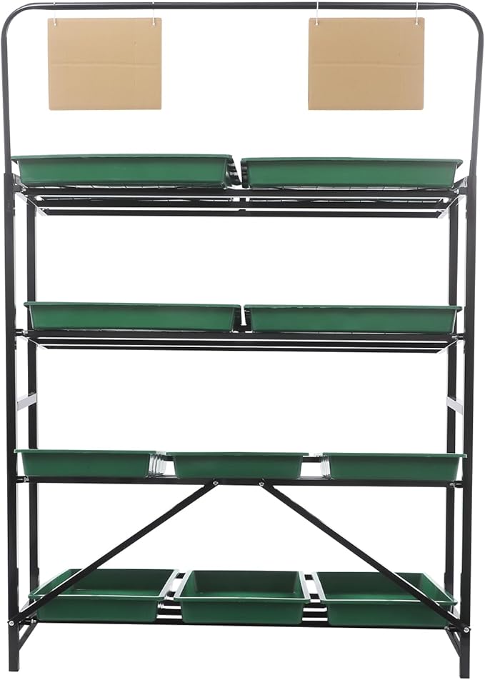 4 Tier Supermarket Fruit Vegetable Storage Rack Retail Display Rack Market Shelf with 10 Slanted Baskets &amp 2 Product Labels Floor Standing Metal Fruit Vegetable Snacks Display Shelf Organizer