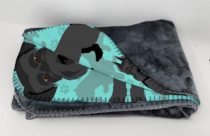 Caroline's Treasures MLM1058TBLT Black Schnauzer Soft Travel Blanket with Bag Airplane Blanket Indoor Outdoor Camping Blanket for Traveling Picnics Beach Trips Concerts