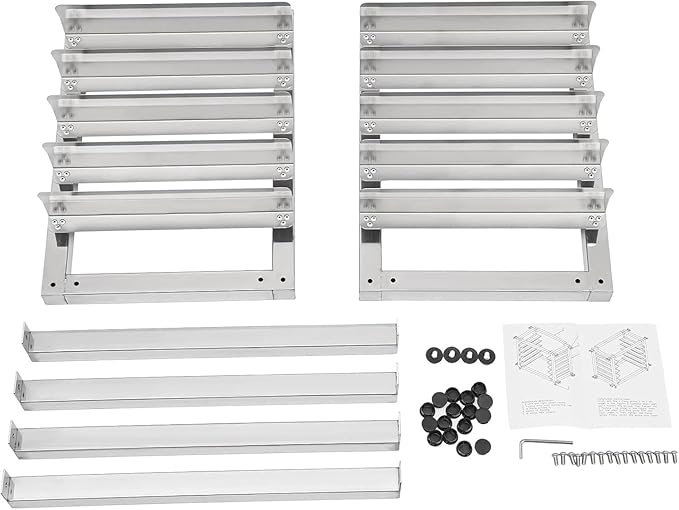 Countertop Bun Pan Rack Commercial Bakery Rack Stainless Steel Baking Tray Racks with Non-slip Feet for Half or Full Sheets (6 Tier)