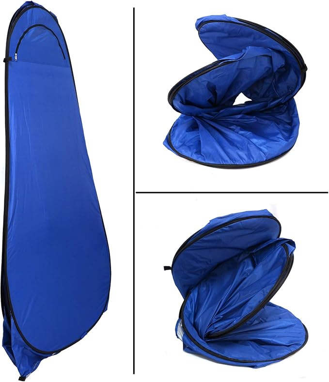 HTTMT- Pop Up Instant Tent Rain Shelter Privacy Tent Shower Toilet Bathroom Portable Changing Room for Beach Hiking Camping Outdoor Use in Blue (3 Colors Available) [P/N: ET-OUTDOOR005-BLUE]