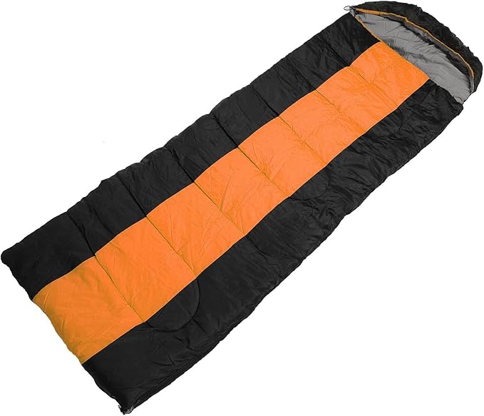 USB Powered Heated Sleeping Bag for Camping 3 Temperature Settings -20°C Winter with Type C Port Overheat Protection Compact Foldable (Orange)