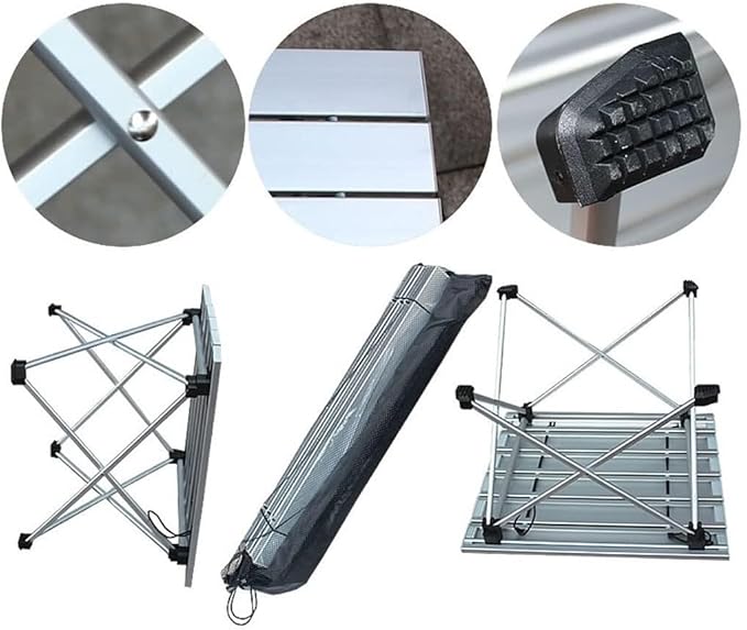 Portable Folding Camp Table with Carry Bag Outdoor Table for Picnic Fishing Hiking and Travel No Assembly Required Easy to Carry