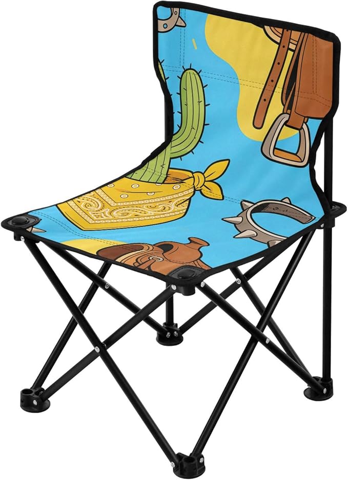 Compact Camp Chair Art Western Backpacking Ultra Lightweight Carry Bag Included Ice Fishing with Back for