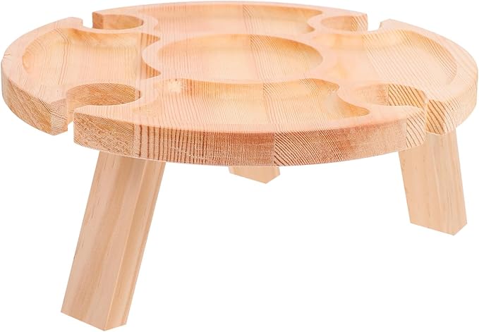 ARTIBETTER Portable Outdoor Folding Table Small 24x11 Wood Party Food Wine Table for Picnic Beach Camping Foldable Storage and Serving Desk