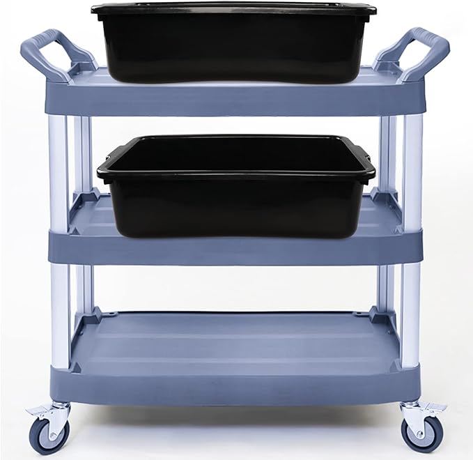 Gloreen 4 Pack Bus Box Commercial 13 L Dirty Dish Bin Utility Tub Black
