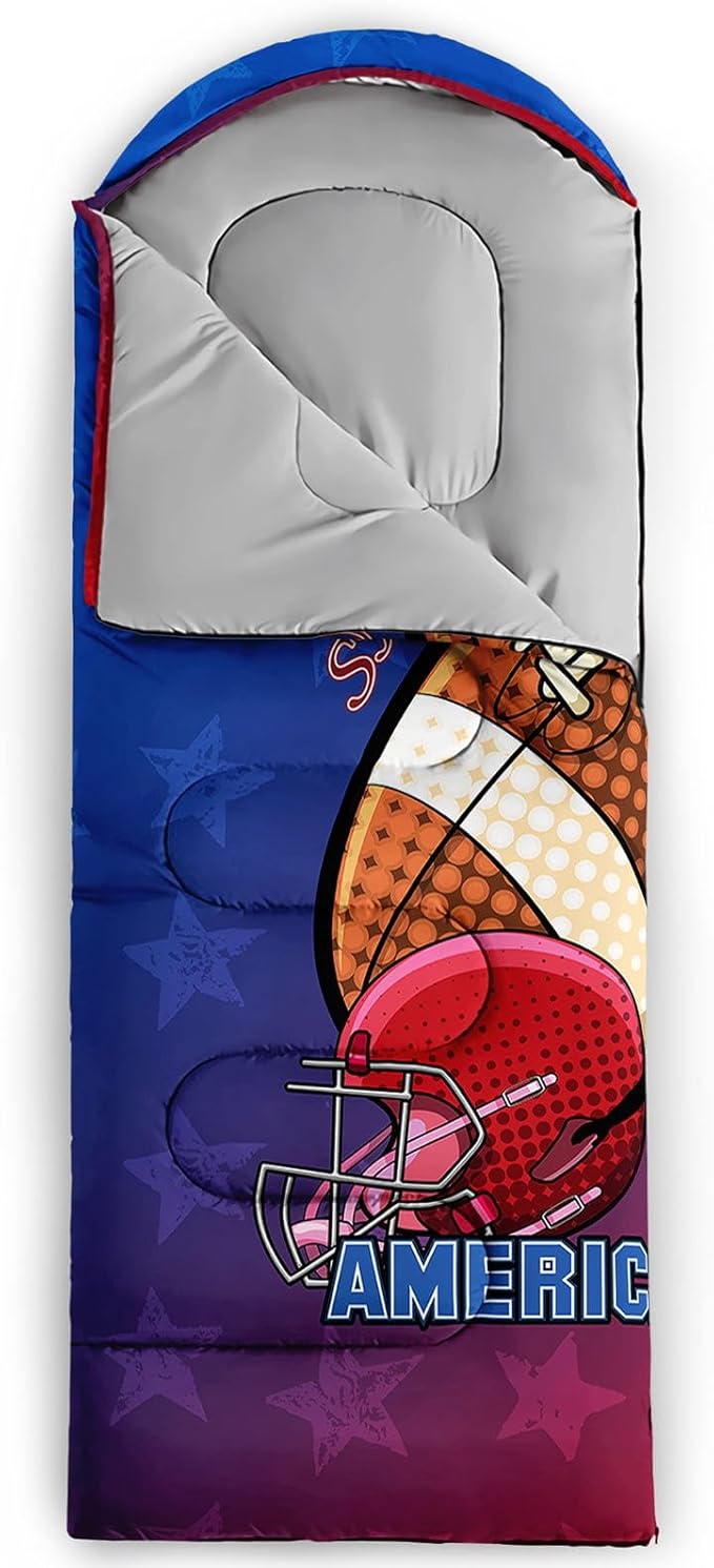 Kids Sleeping Bag for Boys GirlsCute Puppy Print-Lightweight Warm Portable Outdoor Indoor-Waterproof Cold Weather Resistant Sleeping Bag for Camping Hiking