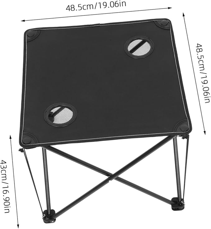 Milisten Portable Folding Picnic Table with Cup Holders Outdoor Camping Table Lightweight and for BBQ Fishing and Picnics Design