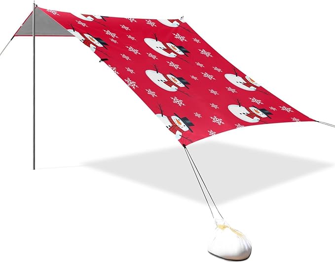 Christmas Snowman SnowflakeCamping Sun Shelters 9.2 x 10.5 FT Beach Canopy Tent Sun Shade with Carrying Bag for Camping Trips Fishing Backyard Fun or Picnics 21341658