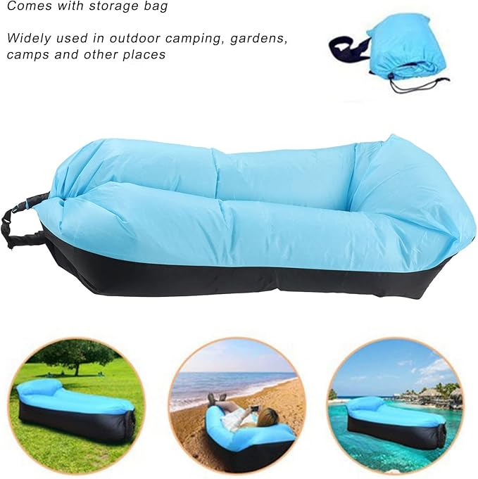 Inflatable Lounger Oxford Portable Inflatable Sofa Inflatable Couch for Camping Inflatable Beach Chair for Adults 2.3x6.1x1.7ft