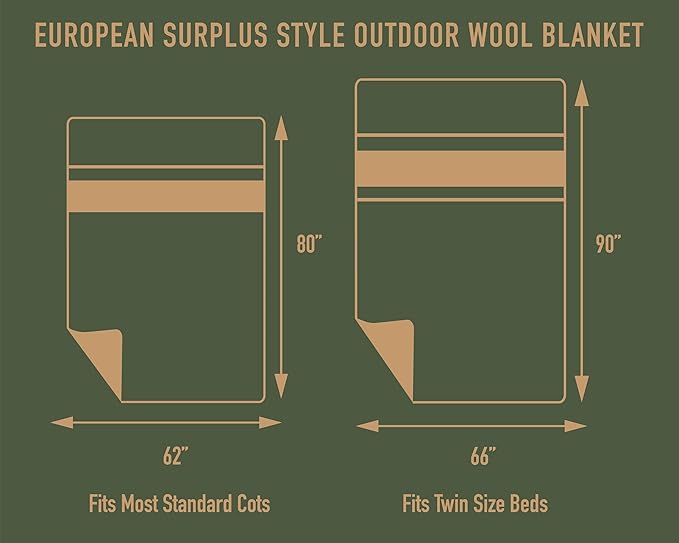 Rothco 22192 European Surplus Style Wool Blanket Size : 66 x 90