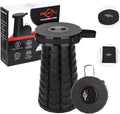 Telescopic Stool Portable &amp Collapsible Sturdy Foldable with Cushion &amp Carry Bag 550lbs Load Capacity Indoor &amp Outdoor Retractable Camping Stool (Black)