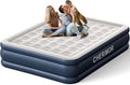 King Size Air Mattress with Built-in Pump 18in Raised Heavy Duty Inflatable Bed 1000lbs Maxs Fast Inflatable Blow up Mattress with Carry Bag Air Bed for Camping Sleepover Guest Room