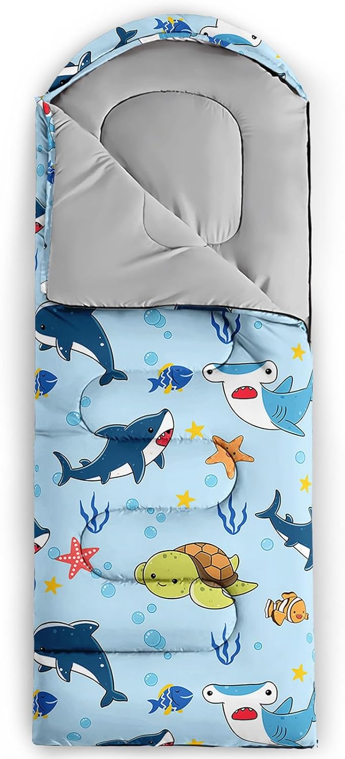 Kids Sleeping Bag for Boys GirlsBasketball Print-Lightweight Warm Portable Outdoor Indoor-Waterproof Cold Weather Resistant Sleeping Bag for Camping Hiking
