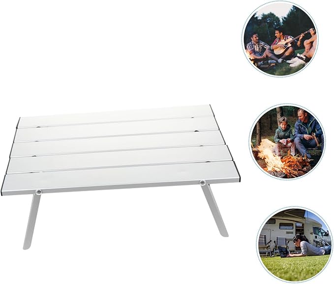 ibasenice Portable Outdoor Aluminum Folding Table Compact Camping Table Carrying Bag for Picnics Beach Parties and Outdoor Activities