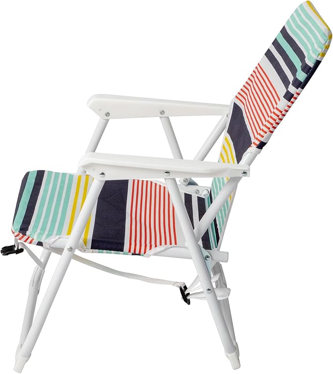 Portable Folding Adult Beach Chair High Back Silla De Playa with Hard ArmrestShoulder StrapsOutdoor Camping Chair
