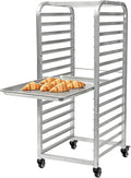 15 Tier Aluminum Bun Pan Rack - 15 W x 17 D x 40 H Lockable Wheels Mobile Cooling Trolley - for Kitchen &amp Bakery