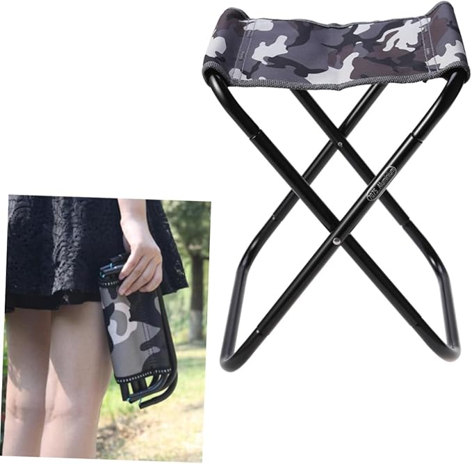 STOBAZA Aluminum Alloy Collapsible Camping Stool for Portable Beach Fishing BBQ Light Weight Easy to Carry