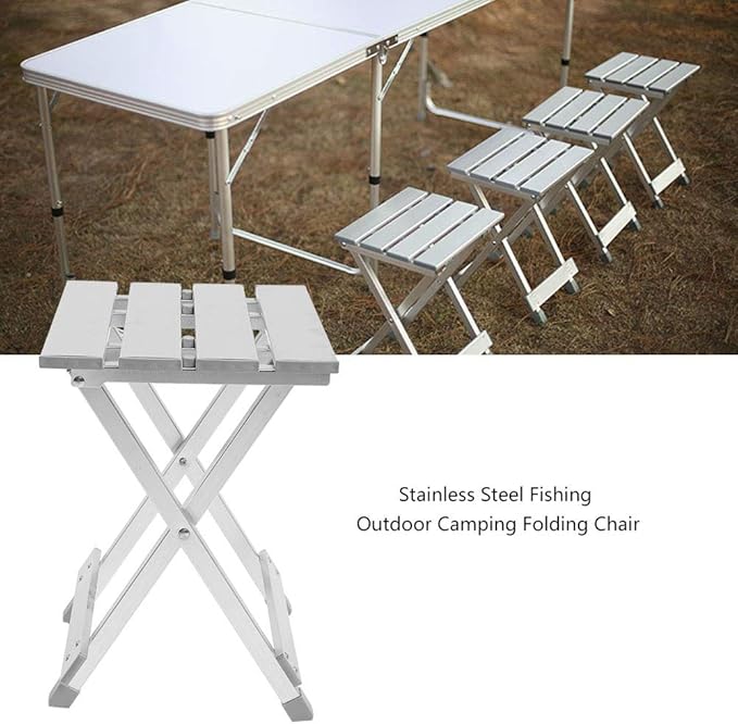 Camping Stool Mini Portable Folding Stool Portable Stainless Steel Fishing Folding Chair Outdoor Camping Folded Seat