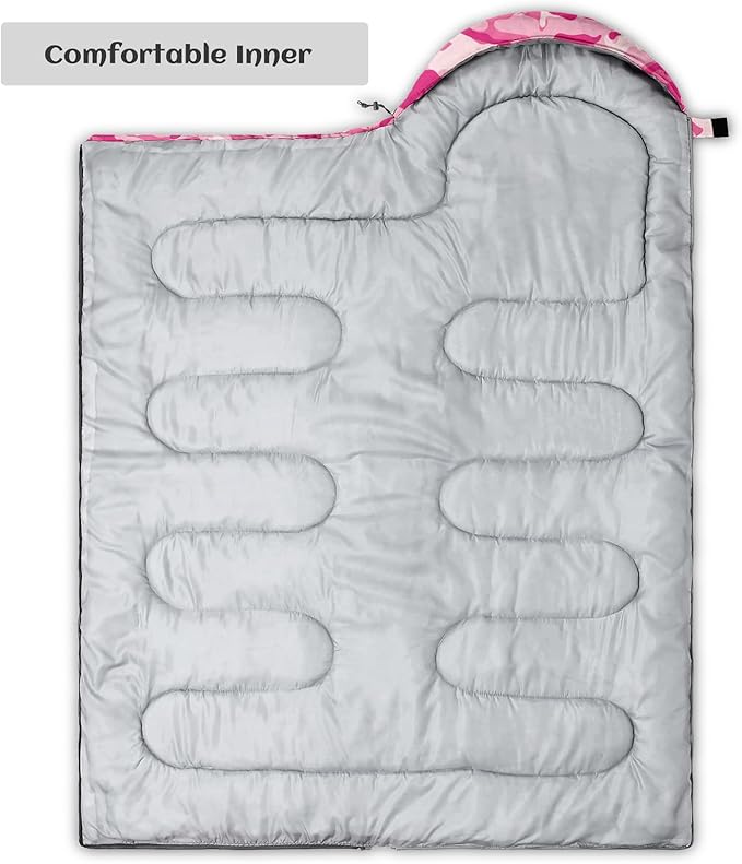 Sleeping Bags for Adults Youth Kids3D Printing Camping Sleeping Bag for Girls Boys Lightweight Waterproof Cold/Warm Weather Sleeping Bag for 3 Seasons