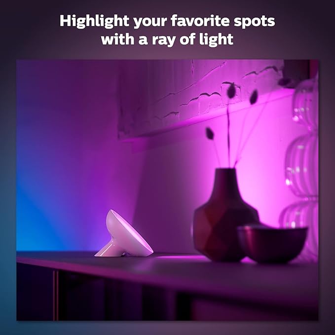 Philips Hue Bloom Smart Table Lamp White - White and Color Ambiance LED Color-Changing Light - 1 Pack - Control with Hue App - Works with Alexa Google Assistant and Apple Homekit