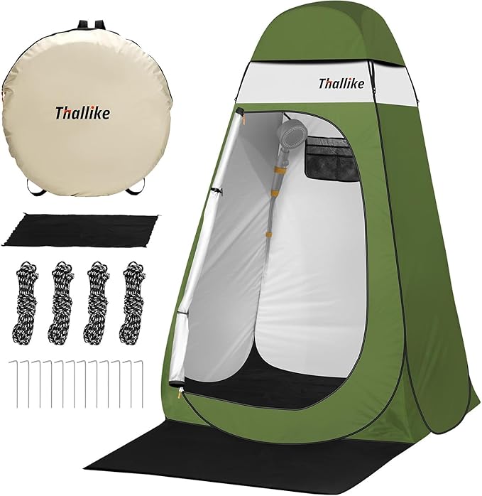 Upgrade Pop Up Privacy Shower Tent Portable Camping Shower Tent Camping Toilet Changing Room with Rain Shelter &amp Extended Floor Mat