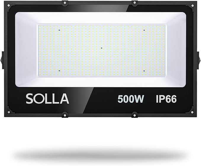 SOLLA LED Flood Light Outdoor 500W 50000lm Daylight White 6000K 2750W Equivalent Super Bright IP66 Waterproof LED Arena Lights Commercial Lighting Floodlight for BackyardStadiumFields110-265V