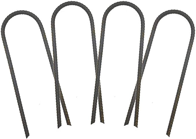 One Stop Outdoor USA Made - (10-Piece Set) Trampoline Wind Stakes 0.375 Inch Heavy Duty Stake Safety Ground Anchor Non-Galvanized Steel Rebar Wind Stakes