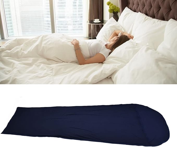 Sleeping Bag Liner Ultralight Polyester 200x80cm Compact Storage Bag - Multifunctional Elastic Design Breathable and Skin Friendly Ideal for Cold Weather Camping