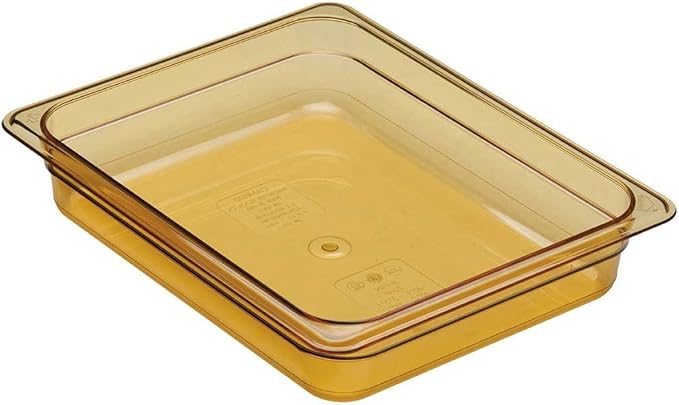 Cambro 22HP150 2 1/2 Deep H-Pan 1/2 Size Amber High Heat Food Pan